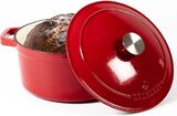 Daumonet Carême Rouge gietijzeren braadpan - sudderpan Kersen rood - Rond - Ø26 cm -... | bol.com