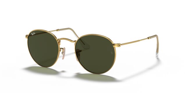 Ray-Ban RB3447 Round Metal Goud / Groen / Classic G-15 image 1