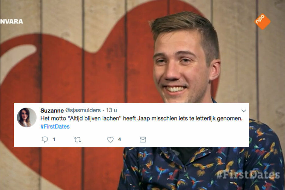 Hihihihi! Giechelende Jaap uit First Dates werkt Twitter op de zenuwen