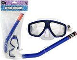 Duikbril + snorkel in blauwe kleur&nbsp;