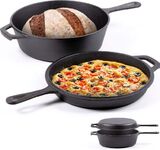 Chefarone Gietijzeren Pan - 2-in-1 Braadpan Inclusief Deksel - Geschikt Voor Alle... | bol.com