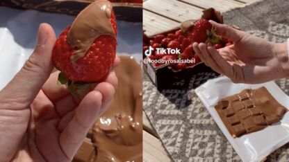 TikTok-hack voor de zomer: van een chocoladereep een chocoladefondue to go maken