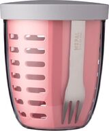 Mepal - Ellipse fruit &amp;amp;amp; veggie pot - 600 ml - Incl. vorkje - Nordic pink | bol.com