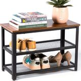 Gadgy Schoenenrek met bankje - 65x30x45 cm – 6 tot 9 Paar Schoenen - Schoenenkast... | bol.com