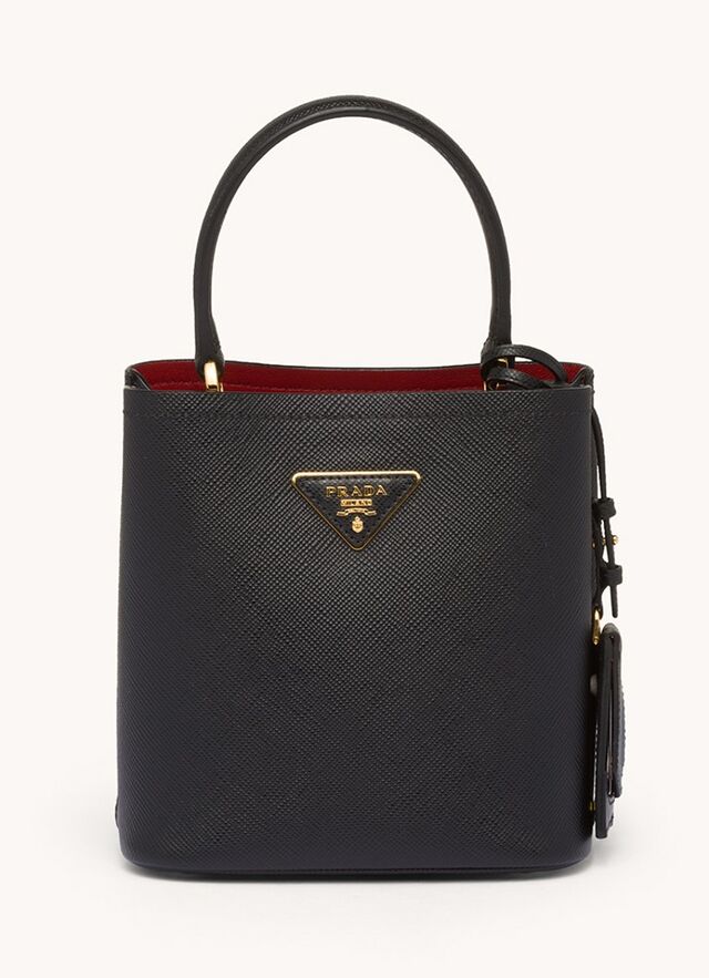 Prada - Small Panier handtas van leer - Zwart