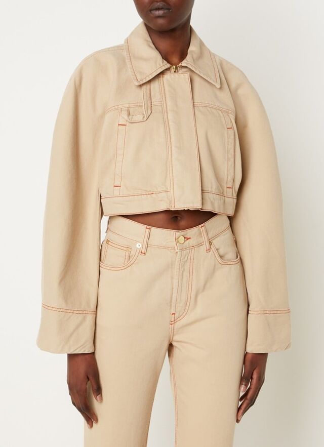 Jacquemus - La Veste De Nimes cropped spijkerjas met steekzakken  - Beige