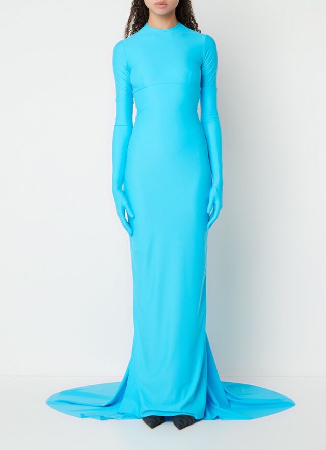Balenciaga - Maxi jurk met rugdecolleté - Blauw