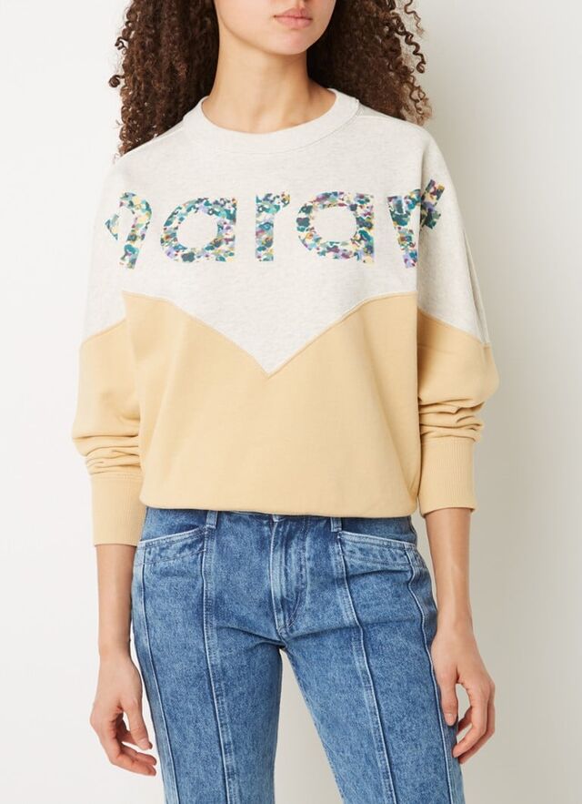 Isabel Marant - Houston sweater met flock logoprint - Beige