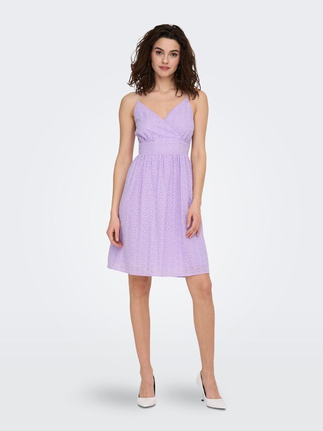ONLY Regular fit V-Hals Midi-jurk - Purple Rose - 15291406