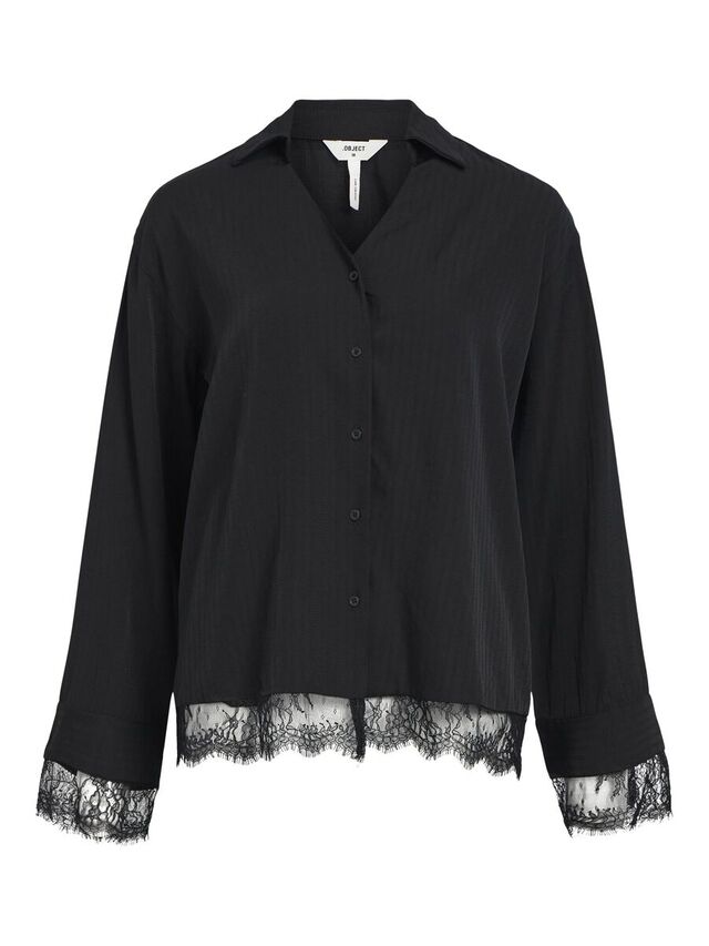 Object Collectors Item LACE-TRIMMED SHIRT, Black, highres - 23043973_Black_001.jpg