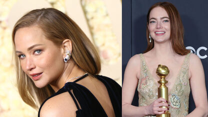 Veel lof voor 'geweldige reactie' van concurrent Jennifer Lawrence op Golden Globes-winnaar Emma Stone
