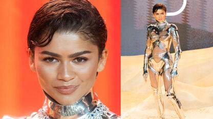 Zendaya maakt tongen los op social media met iconische 'robot'-outfit tijdens première Dune