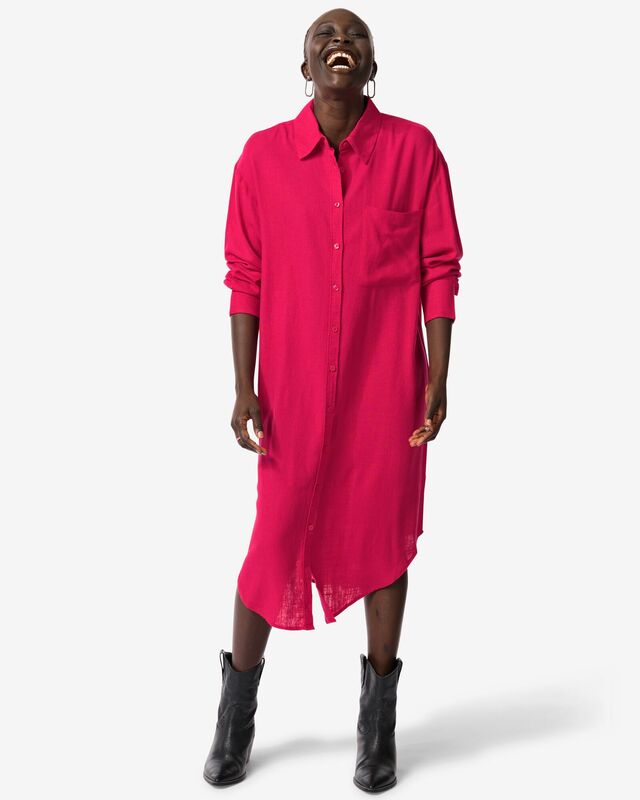 damesjurk Lizzy linnen roze roze - 36290275PINK - HEMA