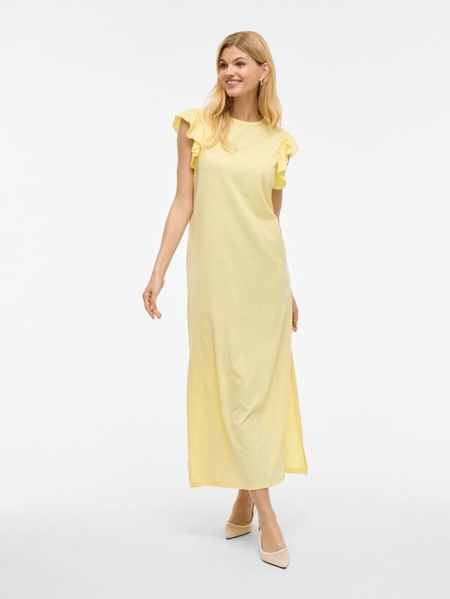 VILA VISUMMER KAPMOUWEN MAXI JURK, Pale Banana, highres - 14111868_PaleBanana_003.jpg