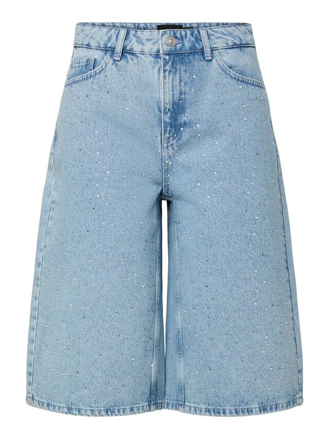 Pieces PCNOEL MW LANG STEENTJES DENIM SHORT, Light Blue Denim, highres - 17163259_LightBlueDenim_1245777_001.jpg