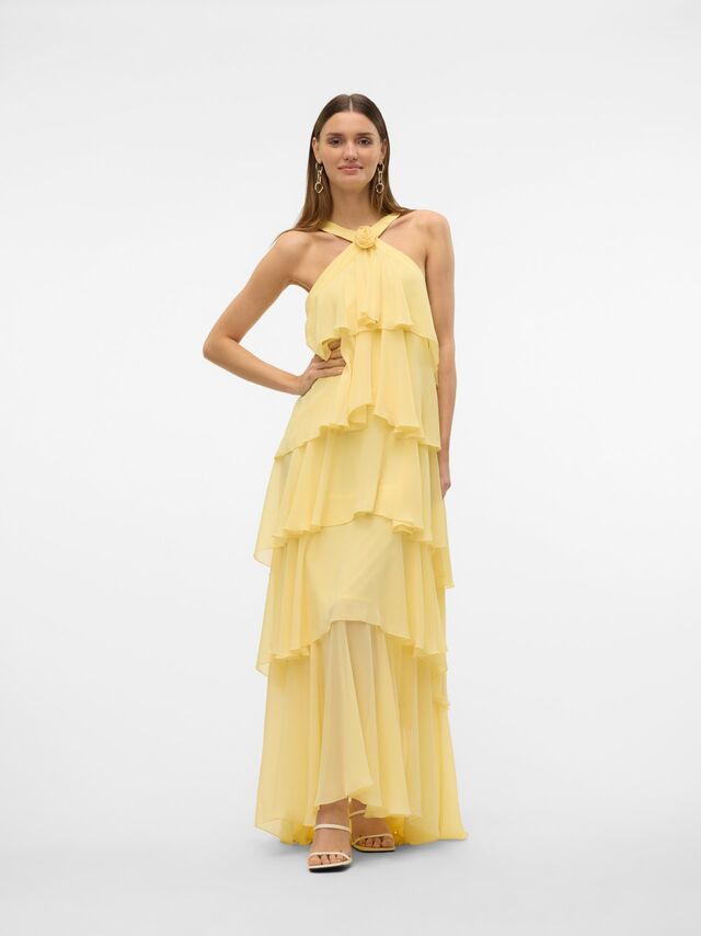 Vero Moda VMFELICIA Lange jurk -Pale Banana - 10295237
