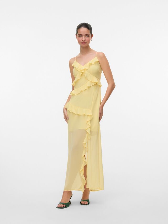 Vero Moda VMAMINA Lange jurk -Pale Banana - 10328186