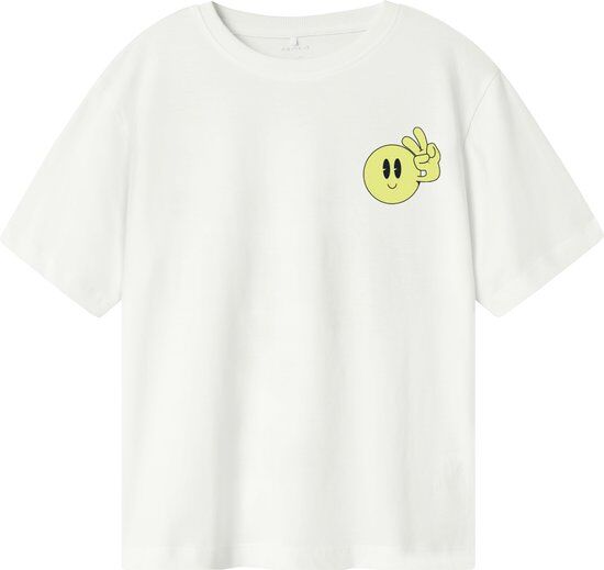 NAME IT NKMZULLA SS NREG TOP BOX NOOS Jongens T-shirt - Bright White Sunny Lime