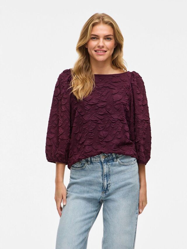 Carousel image - VIDEVERA BOOTHALS TOP MET 3/4 MOUWEN, Fig | 1