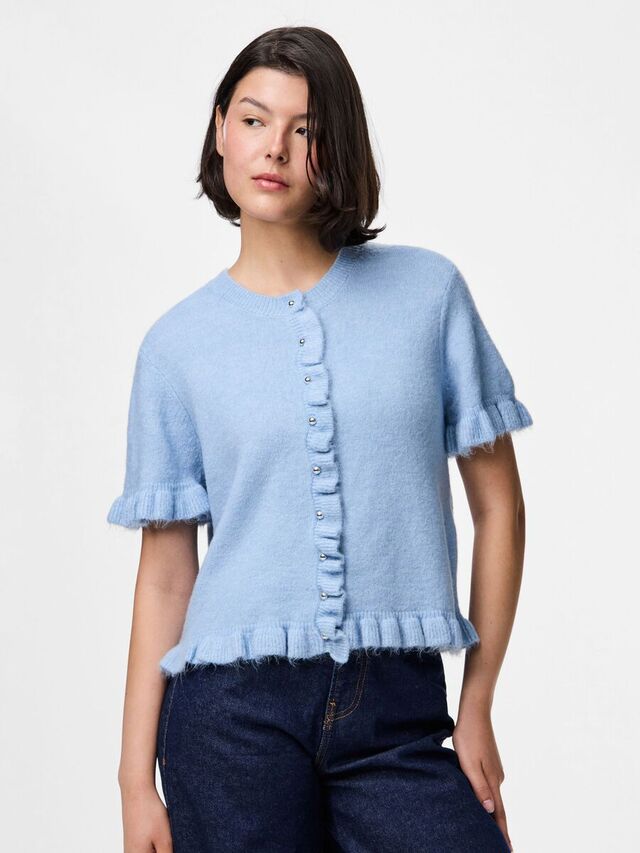 Carousel image - PCLYDIA GEBREID VEST, Cashmere Blue | 1