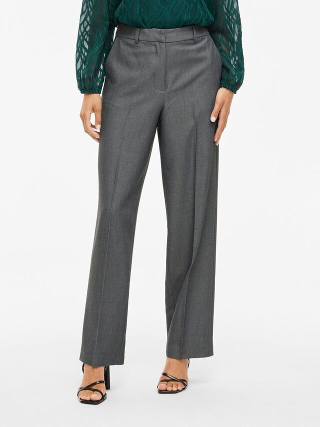 Carousel image - HIGH-WAIST BROEK, Dark Grey Melange | 1