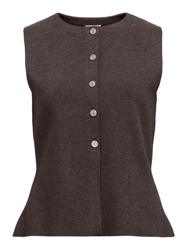 Carousel image - GEBREID GILET, Seal Brown | 1
