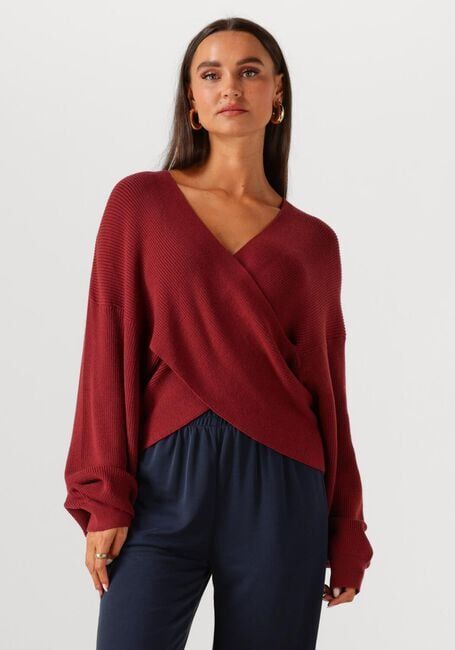 Rode MSCH COPENHAGEN Trui MSCHZINELLE RACHELLE WRAP PULLOVER - large