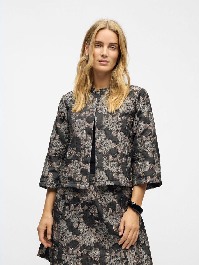 Carousel image - GEBLOEMD JAS, Black | 2