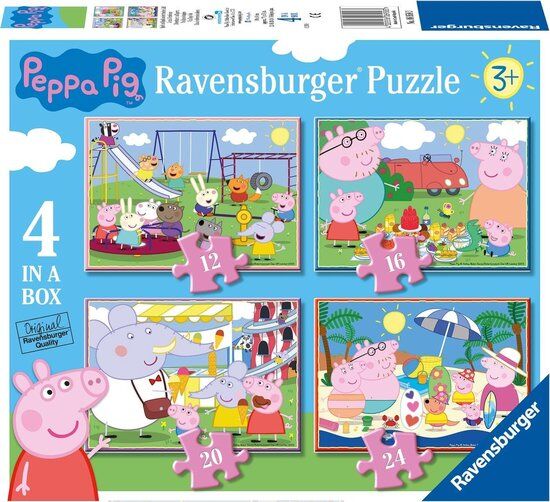 Ravensburger Peppa Pig 4in1box puzzel - 12+16+20+24 stukjes - kinderpuzzel