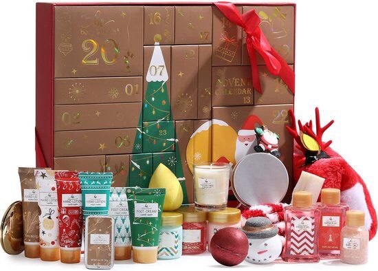 Body & Earth - Adventskalender 2025 Vrouw Beauty Dames - 24 verrassingen - Volwassenen - Kerstcadeau - Kerstpakket vrouw - Sinterklaas cadeautjes - Wellness bath rituals - Geschenkset Vrouwen