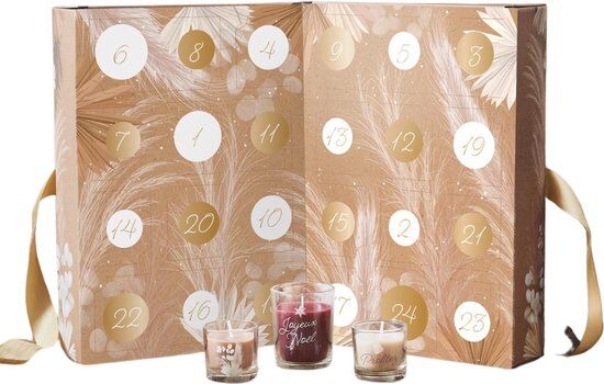 MISOU Adventskalender - Advent Kalender - December - Kaarsen - 24 Geurkaarsen - Beige - Adventkalender - Dames - Sinterklaas - Kerst 2025