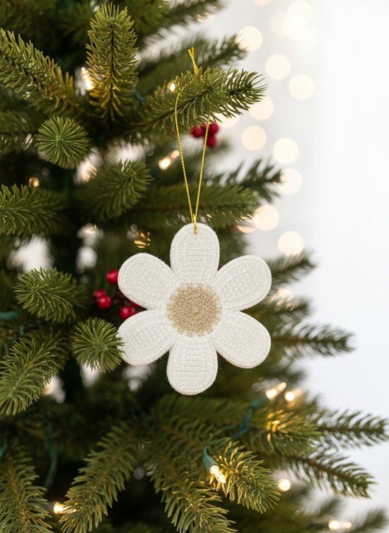 Woolbloom Kertversiering - 15 Gehaakte Kerstbloemen – Kerstbloem - kersthanger bloem- Kerstboomversiering – kerstboom- kerstballen – Kerstdecoratie