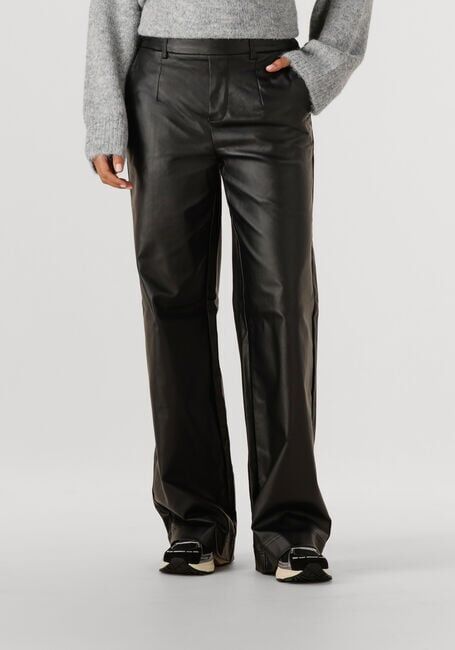 Zwarte OBJECT Wijde broek OBJMELBA LISA WIDE COATED PANT - large