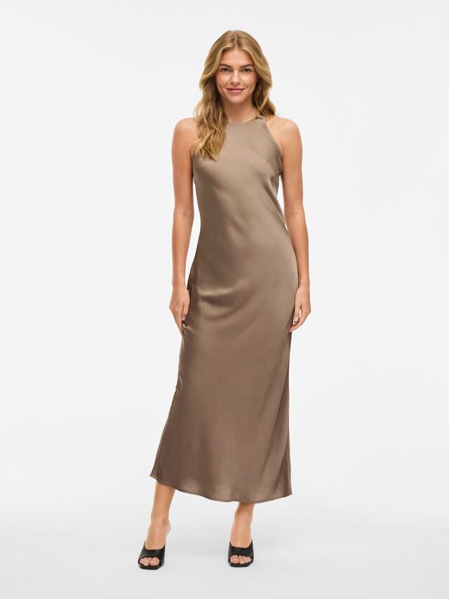 Carousel image - VIRAVENNA MOUWLOOS MAXI JURK, Fossil | 1