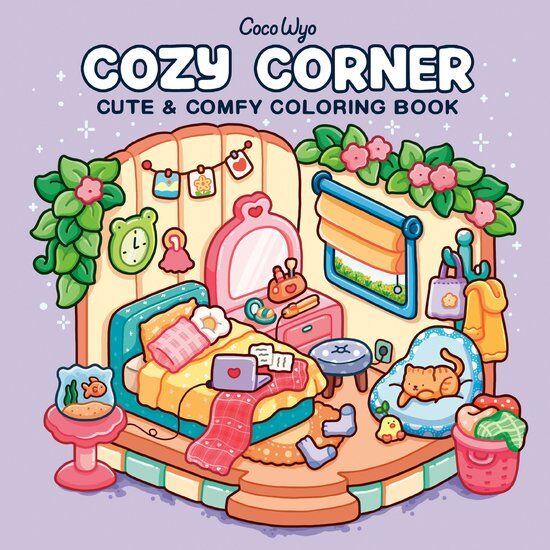 Cozy Spaces Coloring- Cozy Corner - Coco Wyo - Kleurboek voor volwassenen en kinderen