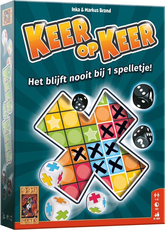 999 Games - Keer op Keer - Dobbelspel - Hét dobbelspel voor het hele gezin - Gezelschapsspel - Familiespel - Educatief spel - Klein cadeautje