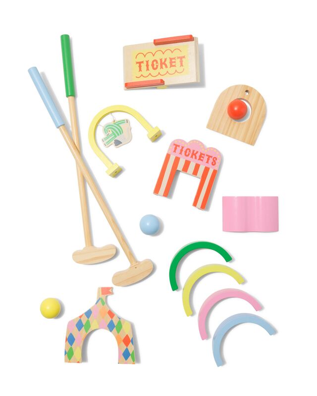 mini golfset hout circus - 15800092 - HEMA