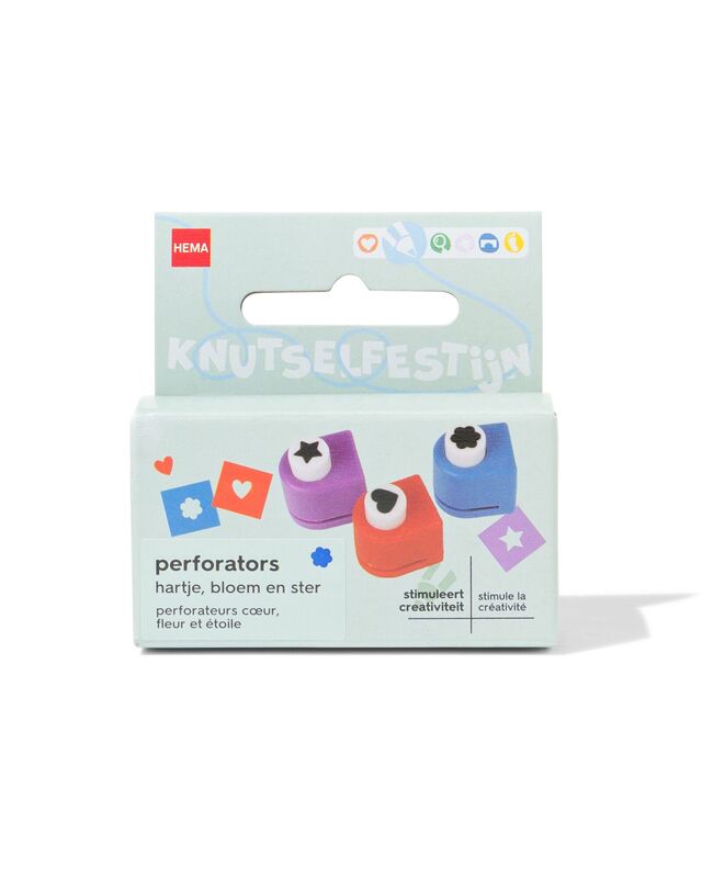 perforators met hartje, bloem en ster - 15900420 - HEMA