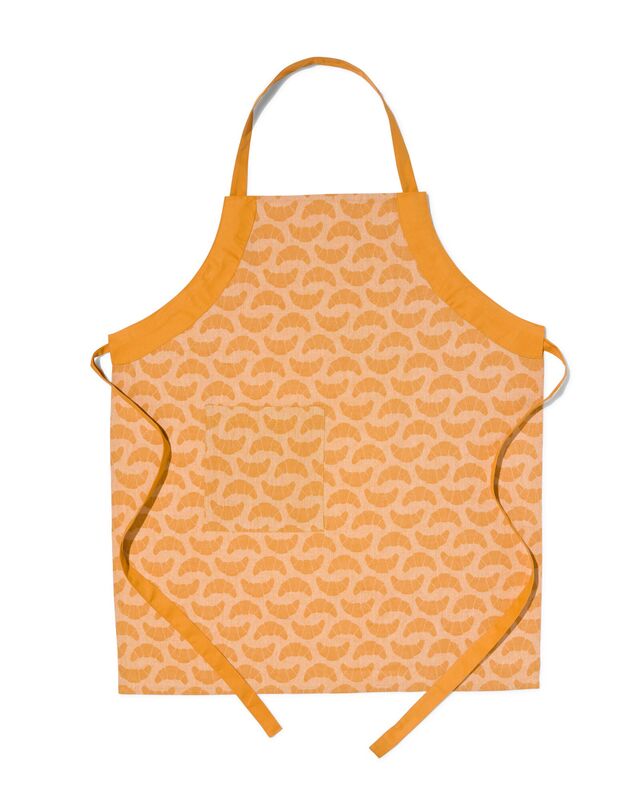 keukenschort - chambray katoen - okergeel croissant - 5400145 - HEMA