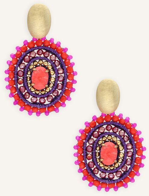 Oranje LOTT. GIOIELLI Oorbellen FILLED OVAL 3 RINGS W/ STONE M - large