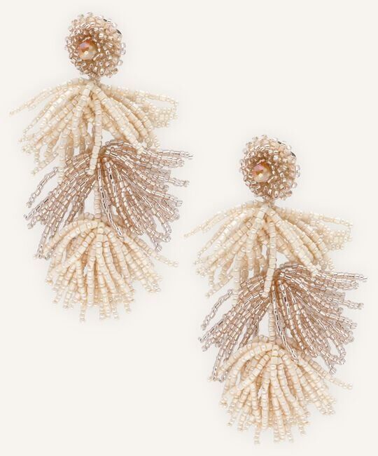 Witte PAULIE POCKET Oorbellen FRINGE FLAIR EARRINGS - large