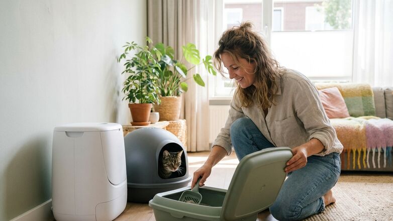Het verschil tussen open, gesloten en zelfreinigende kattenbakken
