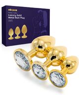 
  
Metalen Gouden Buttplug Set 3-delig Wit 