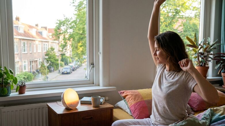 Hoe werkt een wake up light bij wakker worden?
