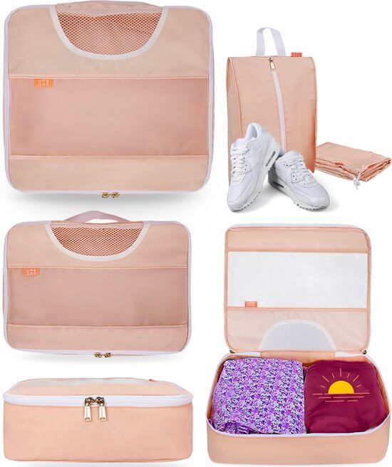 UP&GR8 Packing Cubes - Premium Koffer Organizer Set (6-delig) - Overzicht in Bagage Backpack Tas - Travel Gadget - Roze