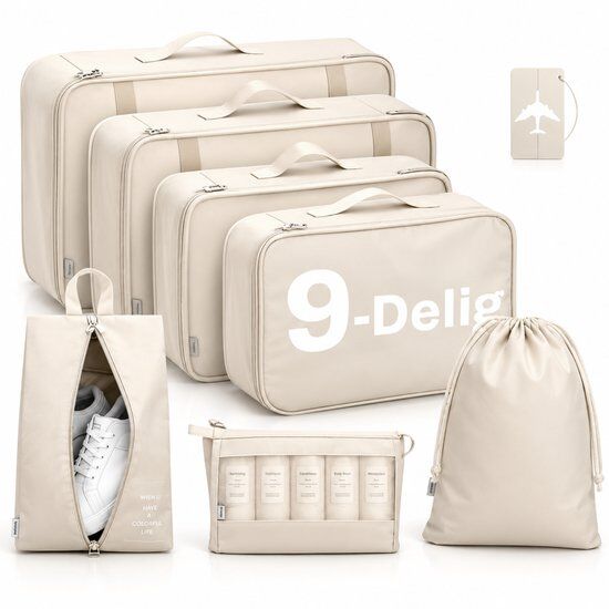BOTC Packing Cubes Set 9-Delig - koffer organizer set - koffer organizer - Kleding organizer voor koffers, tassen en backpack