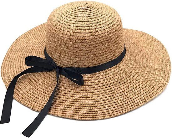 RAMBUX® - Zonnehoed Dames - Kaki - Rieten Strandhoed - Strohoed UV Werend - Hoed Verstelbaar & Vouwbaar - 55-58 cm