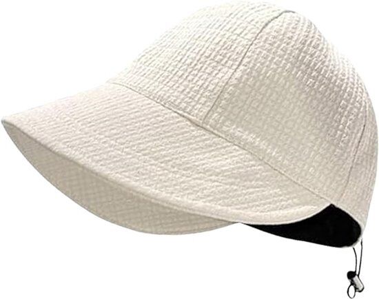 Zonnehoed - Opvouwbare zonnehoed voor dames - Zomerse strohoed met brede rand - Lichtgewicht zomerhoed - Geschikt voor strand en buitenactiviteiten - [Gebroken wit] - UV 50+ zonbescherming