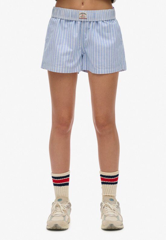 COTTON STRIPE ELASTIC SHORT