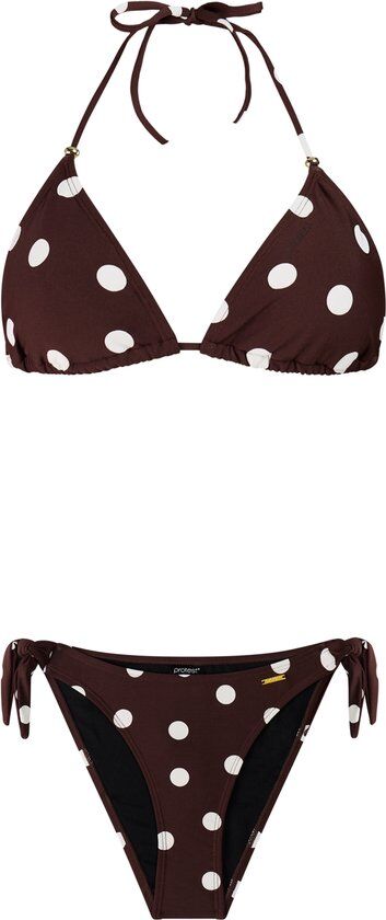 Protest PRTOlea - Triangel bikini set Dames - Koordsluiting - Uitneembare vulling - Normale pasvorm - Bruin